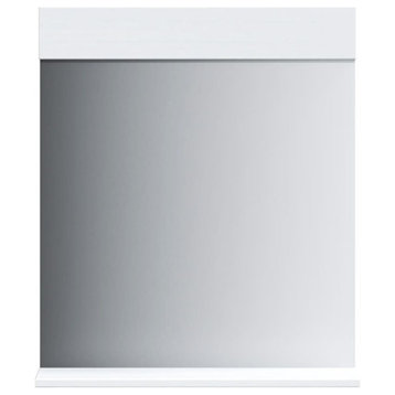 vidaXL Bathroom Mirror with Shelf Storage Vanity Mirror BERG White Solid Wood