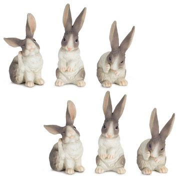 Rabbit, 6-Piece Set, 6.5"H Resin
