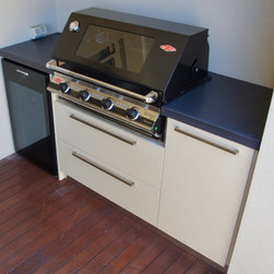 Outdoor Kitchen | Polished Concrete Benchtops, Doors and Drawers - BBQs