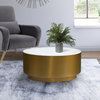 Presley Coffee Table, Marble Top, Brushed Gold Metal Base