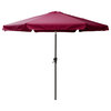10' Round Tilting Wine Red Patio Umbrella, Round Umbrella Base