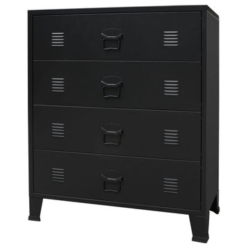 vidaXL Chest of Drawers Dresser for Bedroom Storage Side Cabinet Metal Black