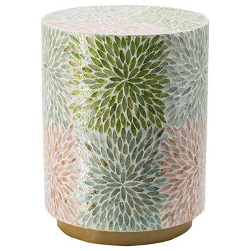 Capiz Stool D14x18"