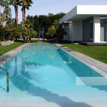 outdoor pool with stone