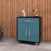 Manhattan Comfort Eiffel 28.35" Mobile Garage Storage Cabinet, Blue, Single