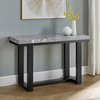 Lucca Gray Marble and Espresso Wood Sofa Table