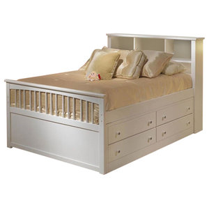 Full Size Captains Bed With Drawers And Trundle Transitional
