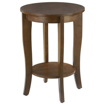 Convenience Concepts American Heritage Round End Table in Espresso Wood Finish