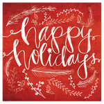 DDCG - Red Happy Holidays Canvas Wall Art, 24"x24" - Spread holiday cheer this Christmas season by transforming your home into a festive wonderland with spirited designs. This Red "Happy Holidays" Canvas Wall Art makes decorating for the holidays and cultivating your Christmas style easy. With durable construction and finished backing, our Christmas wall art creates the best Christmas decorations because each piece is printed individually on professional grade tightly woven canvas and built ready to hang. The result is a very merry home your holiday guests will love.