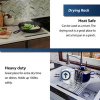 Karran Undermount 32.5 in. Double 50/50 Bowl Workstation Kitchen Sink, Bisque
