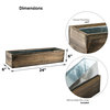 CYS Excel Natural Wood Rectangle Planter Box With Removable Zinc Liner, 24"x6"x6