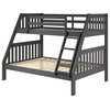 Twin Over Full Mission Bunk Bed in Dark Gray Finish
