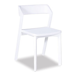 Merano White Stained Oak Dining Chair with White Pad by Alex Gufler for TON - Dining Chairs