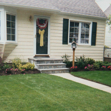 Foundation planting front yard landscape