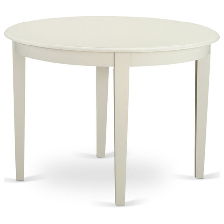 Boston Table 42" Round With 4 Tapered Legs, Linen White