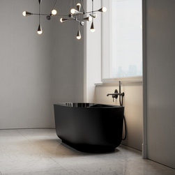 Hutton Freestanding Matte & Polished Black Bath - Baths