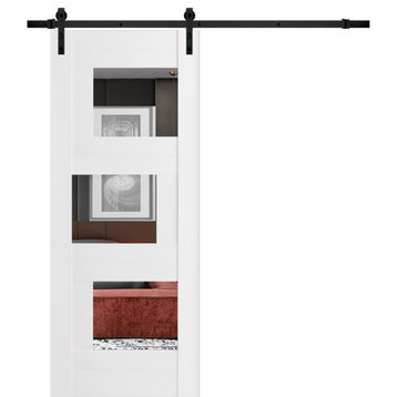 Barn Door 42 x 96, Sete 6999 White & Mirror, 8' Rail