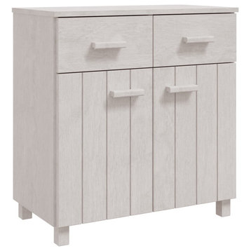 vidaXL Sideboard Buffet Console Cabinet with Storage HAMAR White Solid Wood Pine
