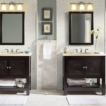 White Glossy Arabesque Porcelain Tile