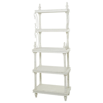 Country Cottage White Wood Shelving Unit 561811