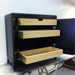 Flame-Grain Walnut Panel Shoe Cabinet - Shoe Storage