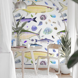 Sea Life - Shell Fish Removable Wallpaper by Casart Coverings - Wallpaper