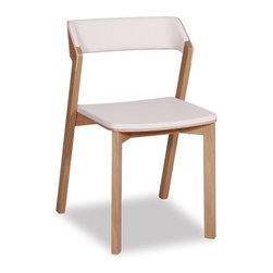 Merano Natural Oak Stackable Dining Chair with Custom Upholstry by Alex Gufler f - Dining Chairs