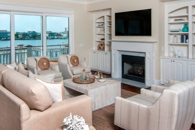 Family room - coastal family room idea in Wilmington