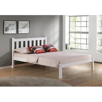 Poppy Full Wood Platform Bed, White