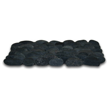 Charcoal Black Standing Pebble Tile