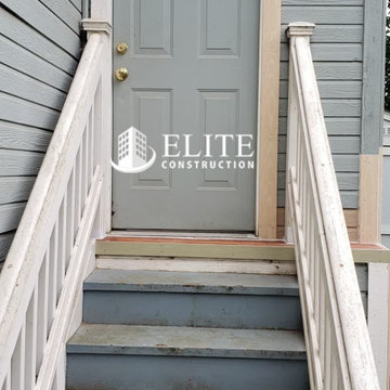 The exterior landing Dry Rot Damage Repair