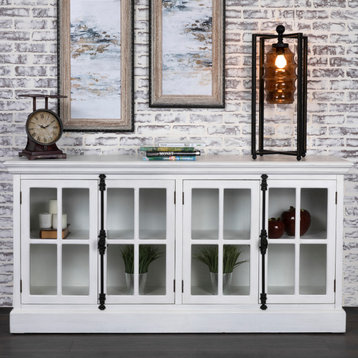 Mabry White Four Door Cabinet