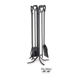 Large Forged Hearth Tools Matte Black - Fireplace Accessories