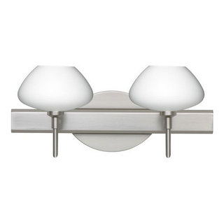 Peri 2 Light Wall Lighting, Satin Nickel - Transitional - Bathroom ...