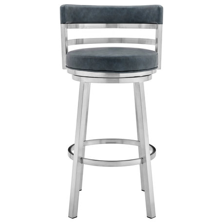 Madrid Swivel Stool, Blue, 26"