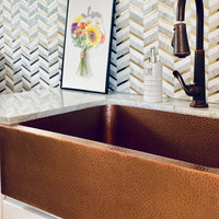 Adams Copper 36" Single Bowl Farmhouse Apron Front Undermount Kitchen Sink