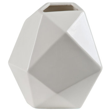 Ren Wil STA575 Martins 6 1/2" Tall Dolomite Geometric Vase - White