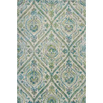KAS - KAS Stella 6256 Parisian Rug, Ivory/Teal, 3'3"x4'11" - Beautiful florals, leaves and trendy transitional watercolor rugs best describe our machine woven Stella Collection. These rugs were made to look great in each and every home. With an easy color palette and beautiful designs Stella makes decorate a breeze. Made in Turkey with a 1/2" pile height of 100% Polypropelene.