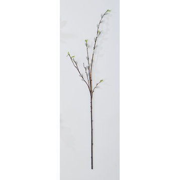 36" Pussywillow Spray, White, Set Of 3