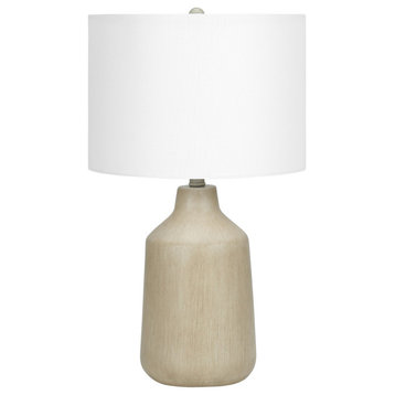 Lighting, 24"H, Table Lamp, Beige Concrete, Ivory/Cream Shade, Contemporary