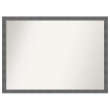 Dixie Grey Rustic Non-Beveled Wood Bathroom Mirror 40.25x29.25"