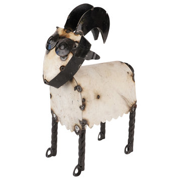 Galapagos Metal Billy Goat-Ram- Black and White, Small