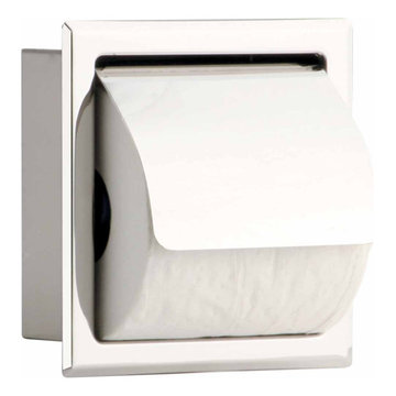 Stainless Steel Recessed Toilet Tissue Holder With Lid