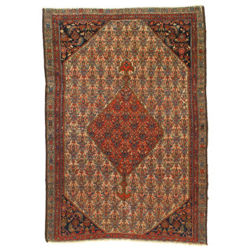 Ivory Persian Antique Hamdan 4'6''x5'11''