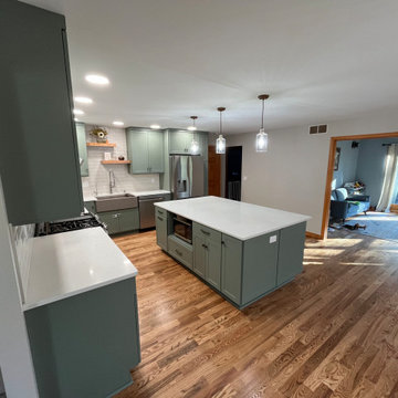 Stunning Kitchen Remodel Done With New Sage Cabinets