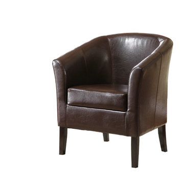 Simon Brown Club Chair, 28.25W X 25.5D X 33H, Brown
