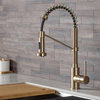 Bolden Commercial Style 2-Function Pull-Down 1-Handle 1-Hole Kitchen Faucet, Spot Free Antique Champagne Bronze W/ Water Filter Dispenser
