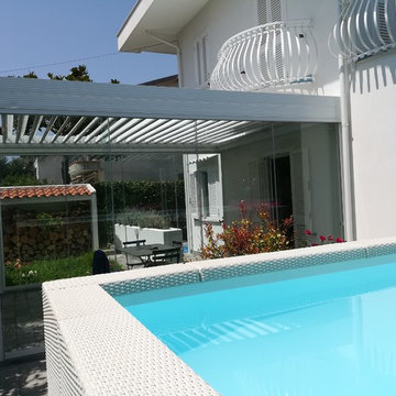 Pergolato Bioclimatico + piscina fuori terra