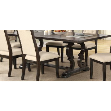 Dark Brown Rustic Dining Collection, Rectangular Dining Table