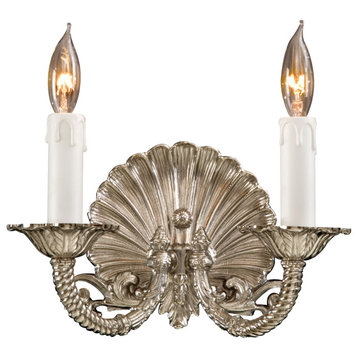 Metropolitan N9805 2 Light 10.25"W Candle-Style Double Wall - Brushed Nickel